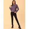 image:imageAllegra K Womens Faux Suede TurnDown Collar Shacket Flap Pockets Snap Button Western JacketGray Purple