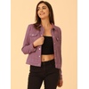 image:imageAllegra K Womens Faux Suede TurnDown Collar Shacket Flap Pockets Snap Button Western JacketPink Purple