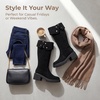 image:imageAllegra K Womens Fold Down Chunky Heel Side Zipper Over Knee BootsBlack