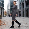 image:imageAllegra K Womens Fold Down Chunky Heel Side Zipper Over Knee BootsBlack