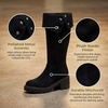 image:imageAllegra K Womens Fold Down Chunky Heel Side Zipper Over Knee BootsBlack