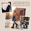 image:imageAllegra K Womens Fold Down Chunky Heel Side Zipper Over Knee BootsBlackfleece