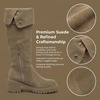 image:imageAllegra K Womens Fold Down Chunky Heel Side Zipper Over Knee BootsKhaki