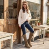 image:imageAllegra K Womens Fold Down Chunky Heel Side Zipper Over Knee BootsKhaki