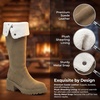 image:imageAllegra K Womens Fold Down Chunky Heel Side Zipper Over Knee BootsKhakifleece