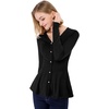image:imageAllegra K Womens Peplum Sweater Ribbed V Neck Long Sleeve Knit Peplum TopsBlack