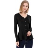 image:imageAllegra K Womens Peplum Sweater Ribbed V Neck Long Sleeve Knit Peplum TopsBlack