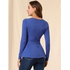 image:imageAllegra K Womens Peplum Sweater Ribbed V Neck Long Sleeve Knit Peplum TopsBlue