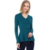 image:imageAllegra K Womens Peplum Sweater Ribbed V Neck Long Sleeve Knit Peplum TopsBlue Green
