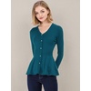 image:imageAllegra K Womens Peplum Sweater Ribbed V Neck Long Sleeve Knit Peplum TopsBlue Green