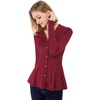 image:imageAllegra K Womens Peplum Sweater Ribbed V Neck Long Sleeve Knit Peplum TopsBurgundy