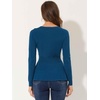 image:imageAllegra K Womens Peplum Sweater Ribbed V Neck Long Sleeve Knit Peplum TopsDenim Blue