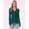 image:imageAllegra K Womens Peplum Sweater Ribbed V Neck Long Sleeve Knit Peplum TopsGreen