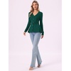 image:imageAllegra K Womens Peplum Sweater Ribbed V Neck Long Sleeve Knit Peplum TopsGreen