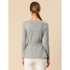 image:imageAllegra K Womens Peplum Sweater Ribbed V Neck Long Sleeve Knit Peplum TopsGrey
