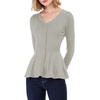 image:imageAllegra K Womens Peplum Sweater Ribbed V Neck Long Sleeve Knit Peplum TopsGrey