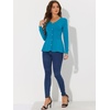 image:imageAllegra K Womens Peplum Sweater Ribbed V Neck Long Sleeve Knit Peplum TopsPeacock Blue