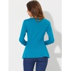 image:imageAllegra K Womens Peplum Sweater Ribbed V Neck Long Sleeve Knit Peplum TopsPeacock Blue
