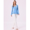 image:imageAllegra K Womens Peplum Sweater Ribbed V Neck Long Sleeve Knit Peplum TopsSky Blue