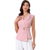 image:imageAllegra K Business Casual Blazer Vest for Womens Belted Dressy Sleeveless BlazerPink