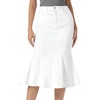 image:imageAllegra K Denim Jean Skirt for Women Casual Washed High Waisted Fishtail Midi Jean SkirtsCream White
