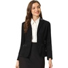 image:imageAllegra K Faux Suede Blazer for Women Lapel Collar Button Front Long Sleeve Jacket Casual Office WearBlack