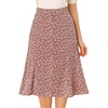image:imageAllegra K Floral Skirt for Womens Elastic Waist ALine Midi SkirtsRed White