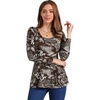 image:imageAllegra K Womens Animal Print Long Sleeve Ruffle Hem Scoop Neck Casual Peplum TopCoffeeanimal