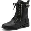image:imageAllegra K Womens Ankle Booties Laceup with Side Zipper Combat BootsBlack