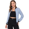 image:imageAllegra K Womens Bomber Jacket Zip Up Windbreaker Casual Lightweight Coats with PocketsLight Blue
