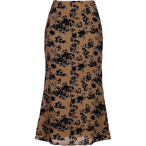 image:imageAllegra K Mesh Fishtail Skirt for Women Floral High Waist 2026 Spring Summer Bodycon Y2K Mermaid Midi SkirtsBrown