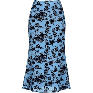 image:imageAllegra K Mesh Fishtail Skirt for Women Floral High Waist 2026 Spring Summer Bodycon Y2K Mermaid Midi SkirtsLight Blue