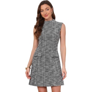 image:imageAllegra K Tweed Sheath Dress for Womens Summer Professional Work Business DressBlack