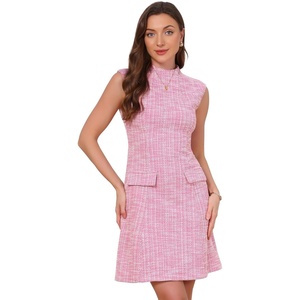 image:imageAllegra K Tweed Sheath Dress for Womens Summer Professional Work Business DressPink