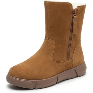 image:imageAllegra K Womens Lightweight Comfortable Side Zipper Warm Snow Walking BootsBrown