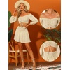 image:imageAllegra K 2 Piece Outfits for Womens Floral Off Shoulder Crop Top and Mini Skirt