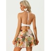 image:imageAllegra K 2 Piece Outfits for Womens Halter Lace Crop Top with Tropical Mini Skirt Set