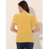 image:imageAllegra K Casual Peasant Blouse for Womens Smocked Square Neck Ruffle Sleeves Top