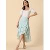 image:imageAllegra K Floral Maxi Skirts for Womens Elastic Waist Layered Ruffle High Low Hem Long Skirt