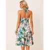 image:imageAllegra K Halter Neck Sundress for Womens St Patricks Day 2023 Smocked Backless Flowy Floral Tiered Dress