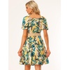 image:imageAllegra K Hawaiian Dresses for Womens 2023 Square Neck Tropical Floral ALine Summer Dress