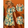 image:imageAllegra K Hawaiian Dresses for Womens 2023 Square Neck Tropical Floral ALine Summer Dress