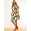 image:imageAllegra K Hawaiian Dresses for Womens 2023 Square Neck Tropical Floral ALine Summer Dress