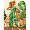 image:imageAllegra K Tropical Top and Pants Sets for Womens TwoPiece Beach Outfits