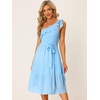 image:imageAllegra K Womens 2023 Summer Beach Party Dress Ruffled Flowy Tiered Chiffon Sleeveless One Shoulder Dresses