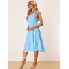 image:imageAllegra K Womens 2023 Summer Beach Party Dress Ruffled Flowy Tiered Chiffon Sleeveless One Shoulder Dresses