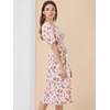 image:imageAllegra K Womens Square Neck Puff Sleeves Casual Midi Smocked Floral Dress