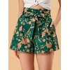 image:imageAllegra K Womens Summer Bow Tie High Waist Short Floral Paper Bag ShortsGreenfloral