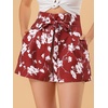 image:imageAllegra K Womens Summer Bow Tie High Waist Short Floral Paper Bag ShortsRedfloral