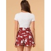 image:imageAllegra K Womens Summer Bow Tie High Waist Short Floral Paper Bag ShortsRedfloral